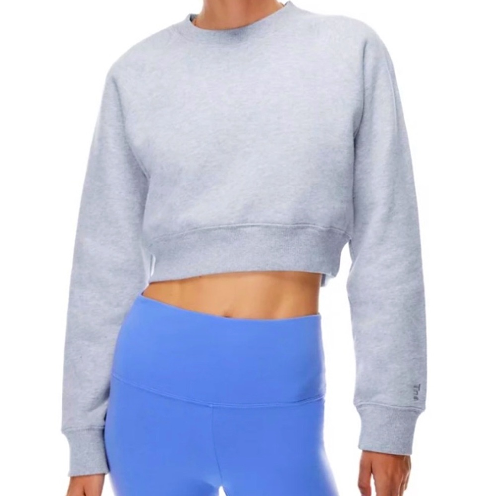 TNA Aritzia Cozy Fleece Perfect Crew Neck Cropped Sweatshirt Size XS